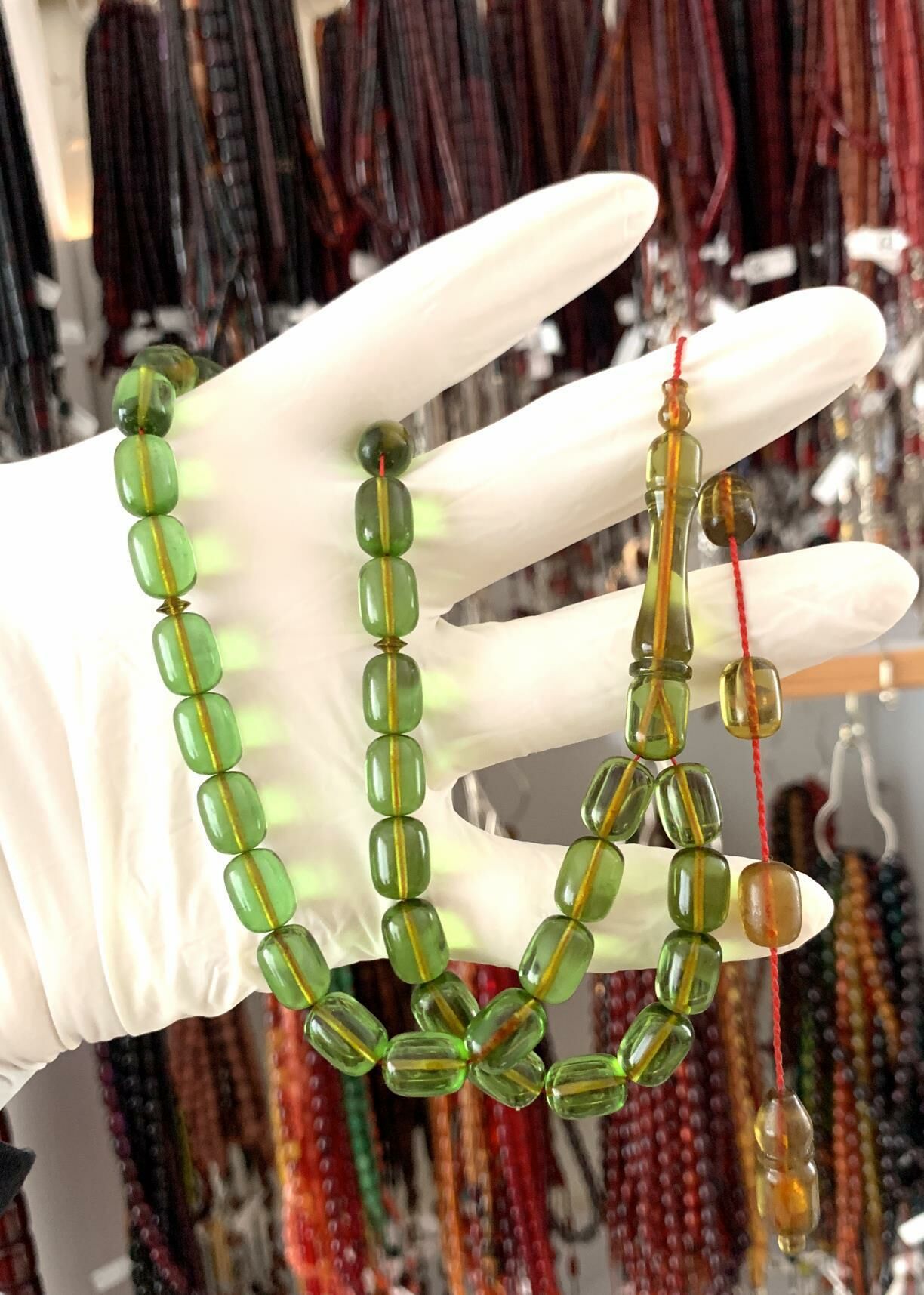 YEŞİL ATEŞ KEHRİBAR KAPSÜL MODEL TESBİH