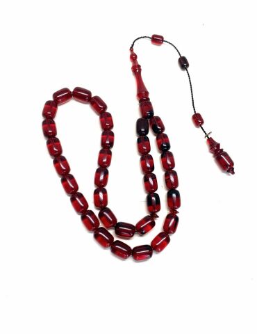 BELÇİKA KATALİN SİYAH KIRMIZI NEON KAPSÜL MODEL TESBİH