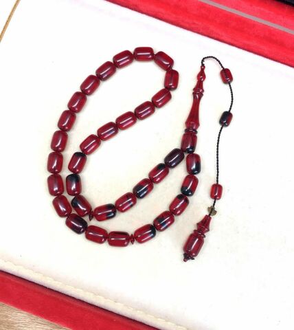 BELÇİKA KATALİN SİYAH KIRMIZI NEON KAPSÜL MODEL TESBİH