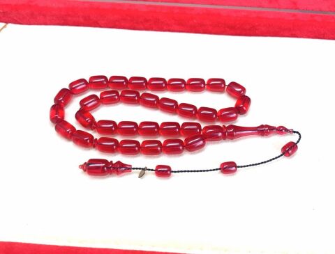 BELÇİKA KATALİN NEON KIRMIZI KAPSÜL MODEL TESBİH