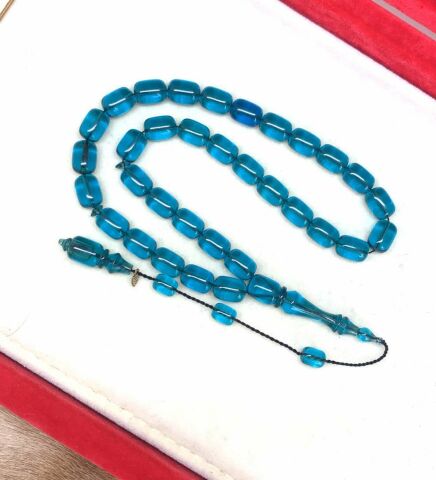 BELÇİKA KATALİN DENİZ MAVİSİ NEON KAPSÜL MODEL TESBİH