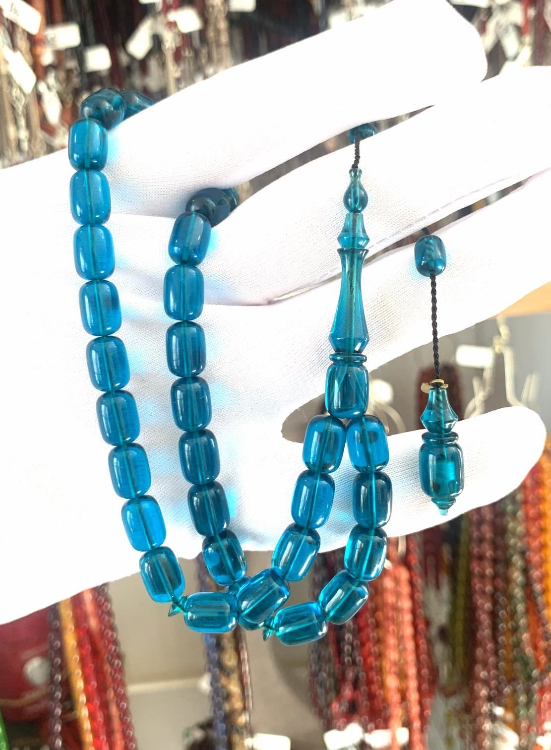 BELÇİKA KATALİN MAVİ NEON KAPSÜL MODEL TESBİH