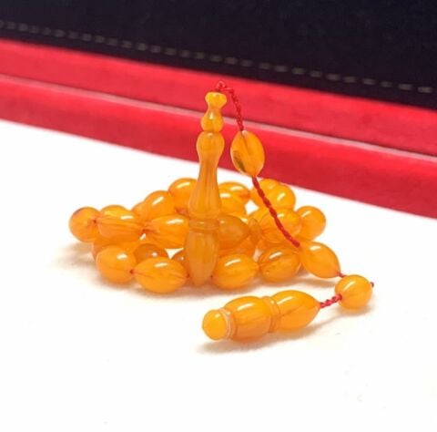 SARI ARPA MODEL ÇUBUK SIKMA KEHRİBAR TESBİH