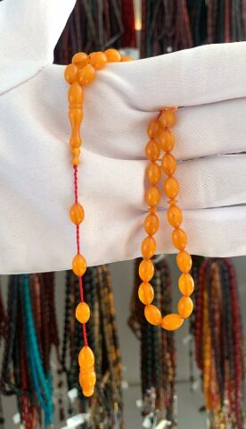 SARI ARPA MODEL ÇUBUK SIKMA KEHRİBAR TESBİH