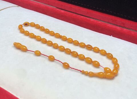 SARI ARPA MODEL ÇUBUK SIKMA KEHRİBAR TESBİH