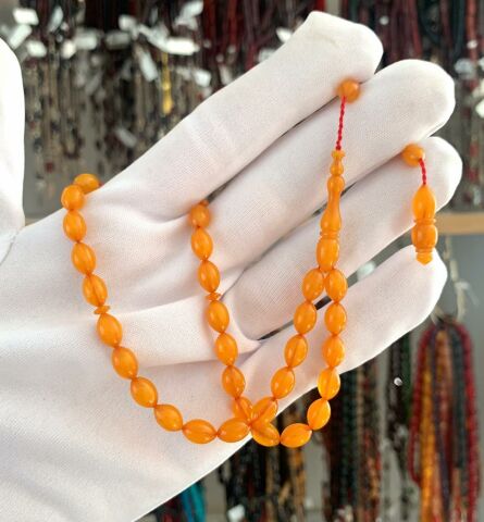 SARI ARPA MODEL ÇUBUK SIKMA KEHRİBAR TESBİH