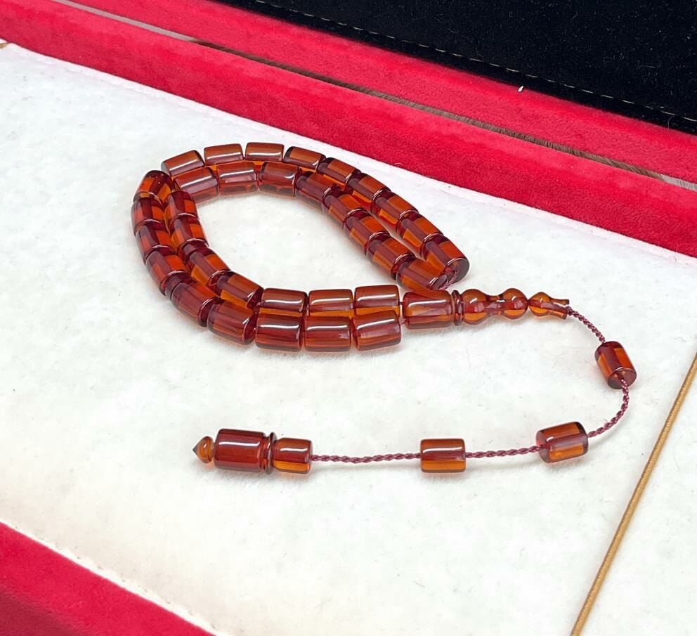 KOYU TURUNCU KESME MODEL ATEŞ KEHRİBAR TESBİH