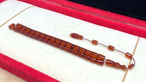 KOYU TURUNCU KESME MODEL ATEŞ KEHRİBAR TESBİH