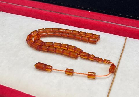 BAL RENGİ KESME MODEL ATEŞ KEHRİBAR TESBİH