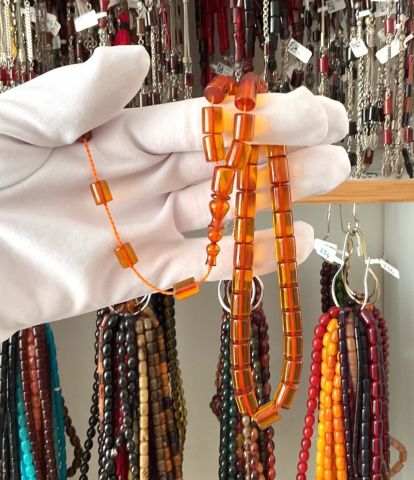 BAL RENGİ KESME MODEL ATEŞ KEHRİBAR TESBİH