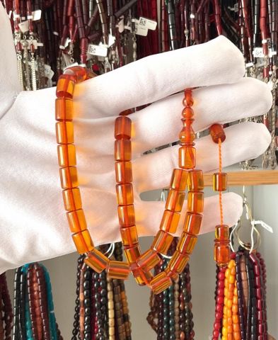 BAL RENGİ KESME MODEL ATEŞ KEHRİBAR TESBİH