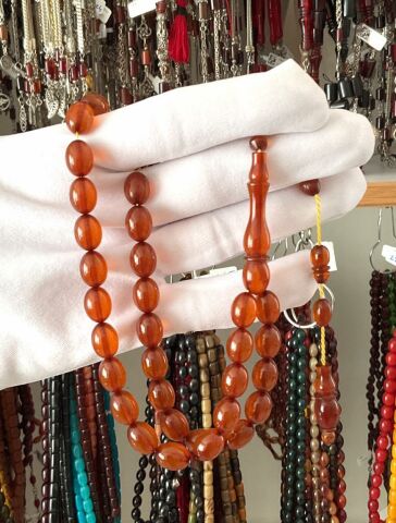 BEYZİ MODEL KAHVERENGİ ZAR KAHRİBAR TESBİH