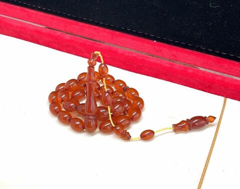 BEYZİ MODEL KAHVERENGİ ZAR KAHRİBAR TESBİH