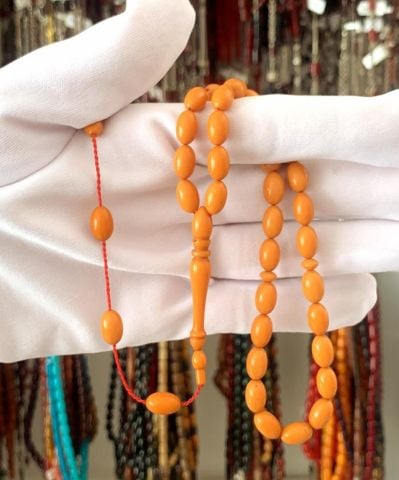 HARDAL RENKLİ BEYZİ MODEL SIKMA KEHRİBAR TESBİH