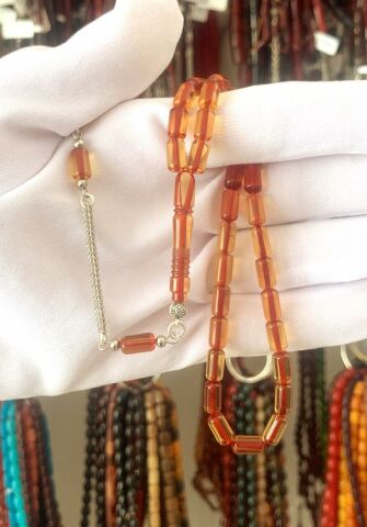 BAL RENGİ  ATEŞ  KEHRİBAR TESBİH