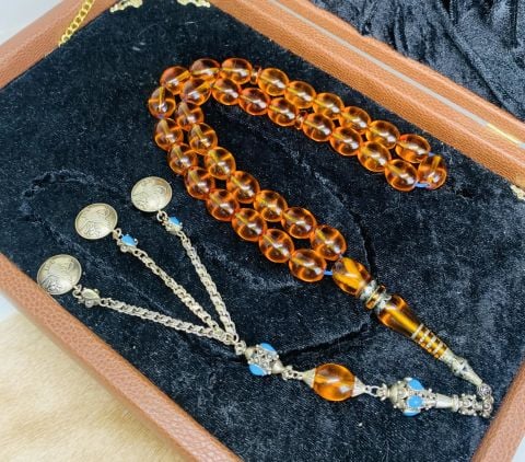 İRİ HABBELİ FASETA KESİM, PiRİNÇ İŞLEME İMAMELİ NECEF TESBİH