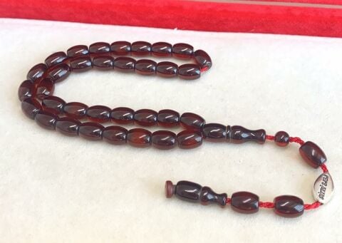 BORDO RENK KAPSÜL MODEL ESKİTME OSMANLI TESBİH