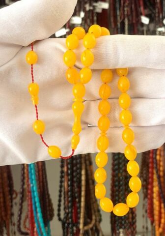 HARDAL RENKLİ BEYZİ MODEL SIKMA KEHRİBAR TESBİH