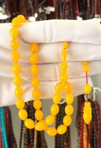 HARDAL RENKLİ BEYZİ MODEL SIKMA KEHRİBAR TESBİH