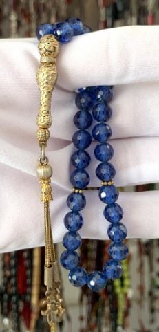 DOĞAL TAŞ TANZANİT TESBİH METAL İMAME