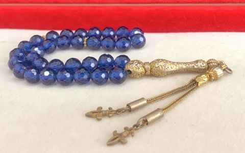 DOĞAL TAŞ TANZANİT TESBİH METAL İMAME