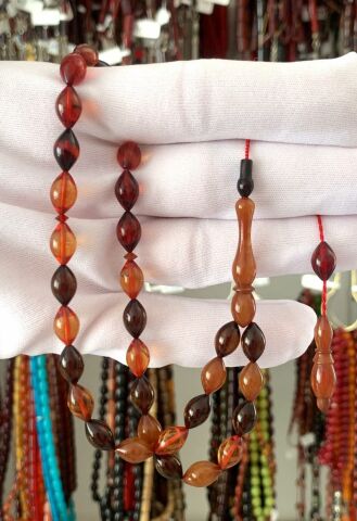 KARIŞIK RENK BEYZİ MODEL SIKMA KEHRİBAR TESBİH