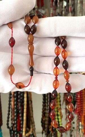 KARIŞIK RENK BEYZİ MODEL SIKMA KEHRİBAR TESBİH