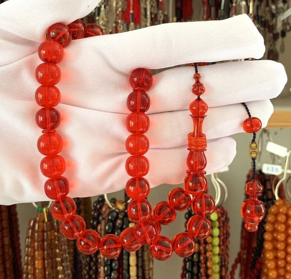 ATEŞ KEHRİBAR BEYZİ MODEL ÇUBUK TESBİH