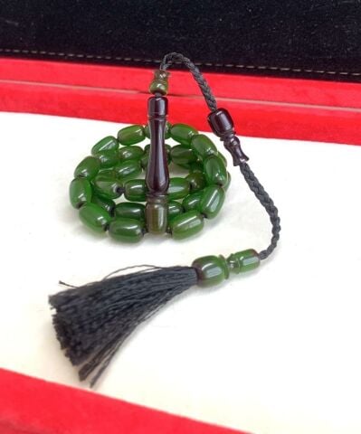 ÖZEL İP ÖRGÜ SİSTEMLİ, USTA İMZALI, ÇİFT RENK ESKİTME ZAR KEHRİBAR