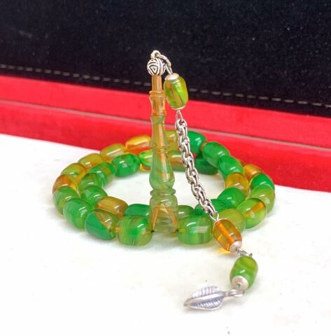 SIKMA YEŞİL KAPSÜL MODEL GÜMÜŞ PÜKÜLLÜ TESBİH