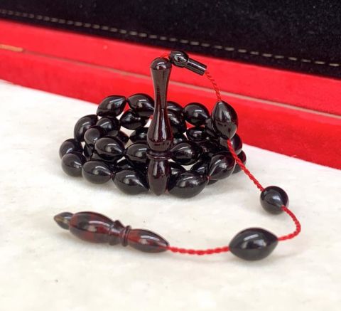 ATEŞ KEHRİBAR SİYAH YEŞİL ARPA MODEL TESBİH