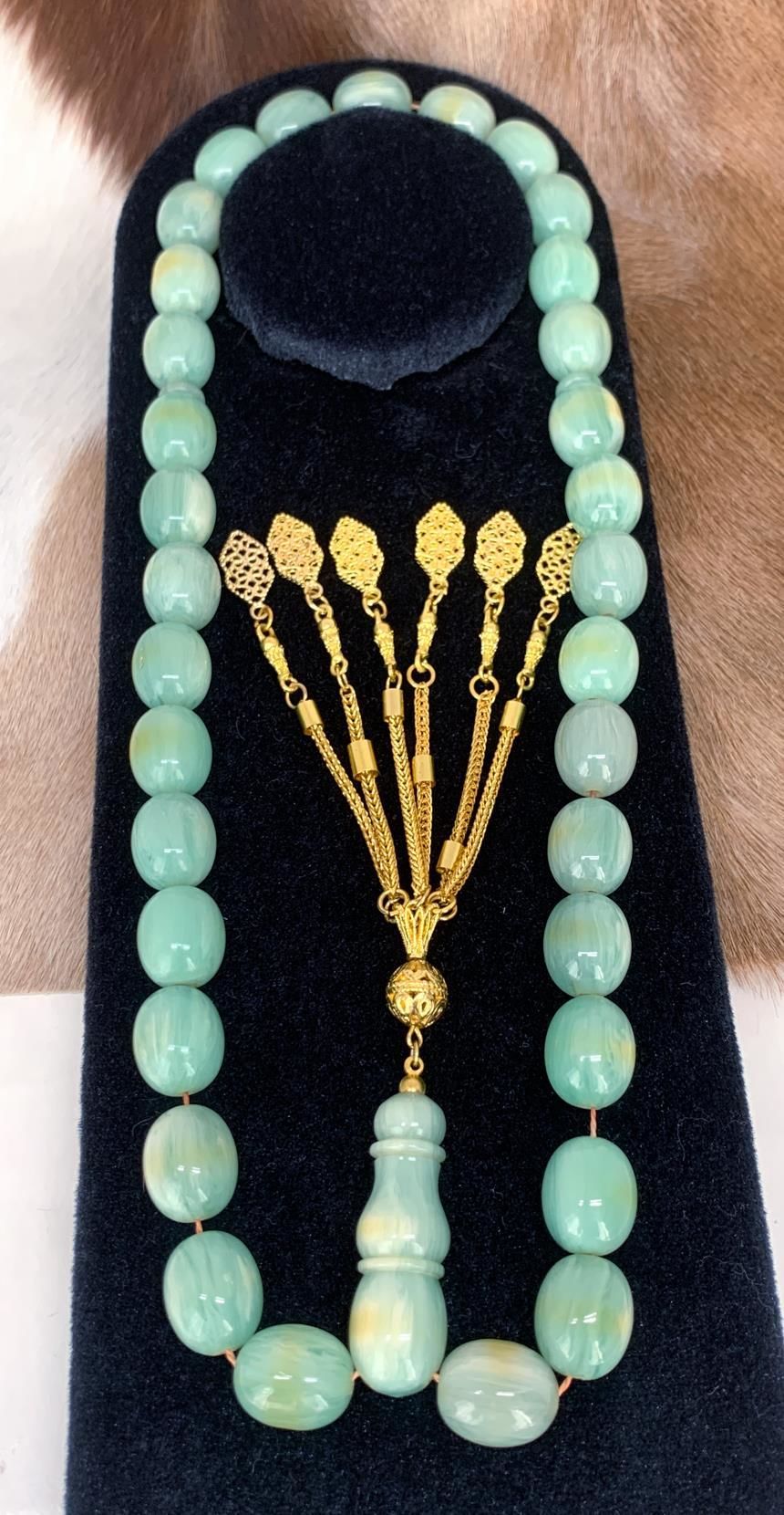 YENİ KATALİN TURKUAZ RENKLİ  İRİ BOY TESBİH