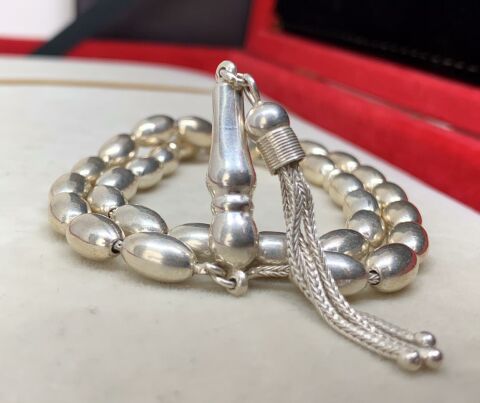 925 AYAR GÜMÜŞ BEYZİ MODEL TESBİH