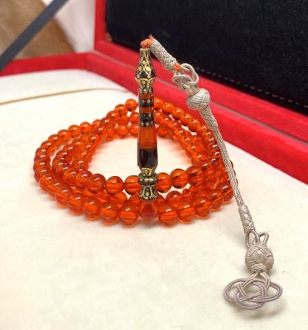 NECEF 99 LU İMAME İŞÇİLİKLİ KIRMIZI  KATALİN TESBİH