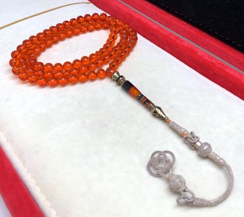 NECEF 99 LU İMAME İŞÇİLİKLİ KIRMIZI  KATALİN TESBİH