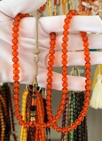 NECEF 99 LU İMAME İŞÇİLİKLİ KIRMIZI  KATALİN TESBİH