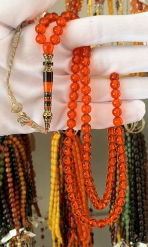 NECEF 99 LU İMAME İŞÇİLİKLİ KIRMIZI  KATALİN TESBİH