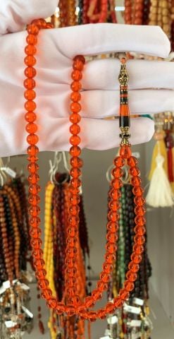 NECEF 99 LU İMAME İŞÇİLİKLİ KIRMIZI  KATALİN TESBİH