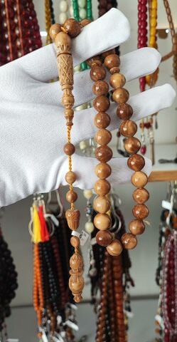 KAHVERENGİ İMAME İŞLEMELİ  KUKA TESBİH