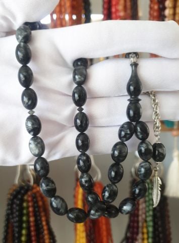 SİYAH  BEYZİ MODEL COLORİST SIKMA  KEHRİBAR TESBİH