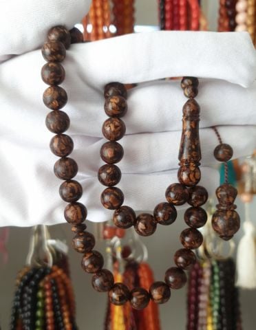 KAHVE AĞACINDAN MİS KOKULU  KAHVERENGİ KÜRE MODEL TESBİH