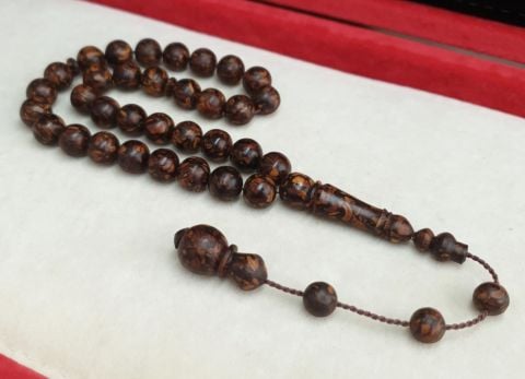 KAHVE AĞACINDAN MİS KOKULU  KAHVERENGİ KÜRE MODEL TESBİH