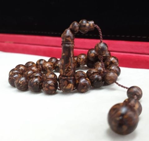 KAHVE AĞACINDAN MİS KOKULU  KAHVERENGİ KÜRE MODEL TESBİH