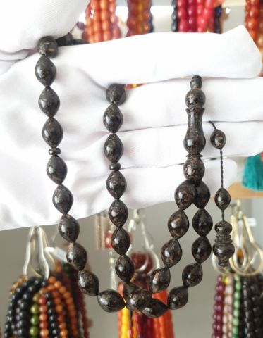 TARÇIN AĞACINDAN SİYAH BEYZİ MODEL TESBİH