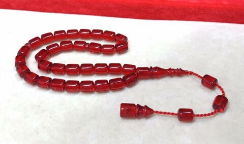 KIRMIZI ATEŞ KEHRİBAR BİLEK BOY  TESBİH