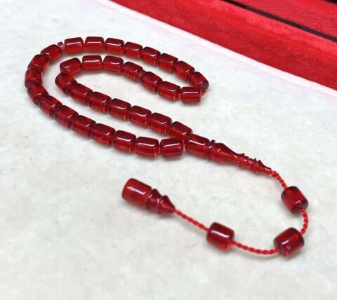 KIRMIZI ATEŞ KEHRİBAR BİLEK BOY  TESBİH