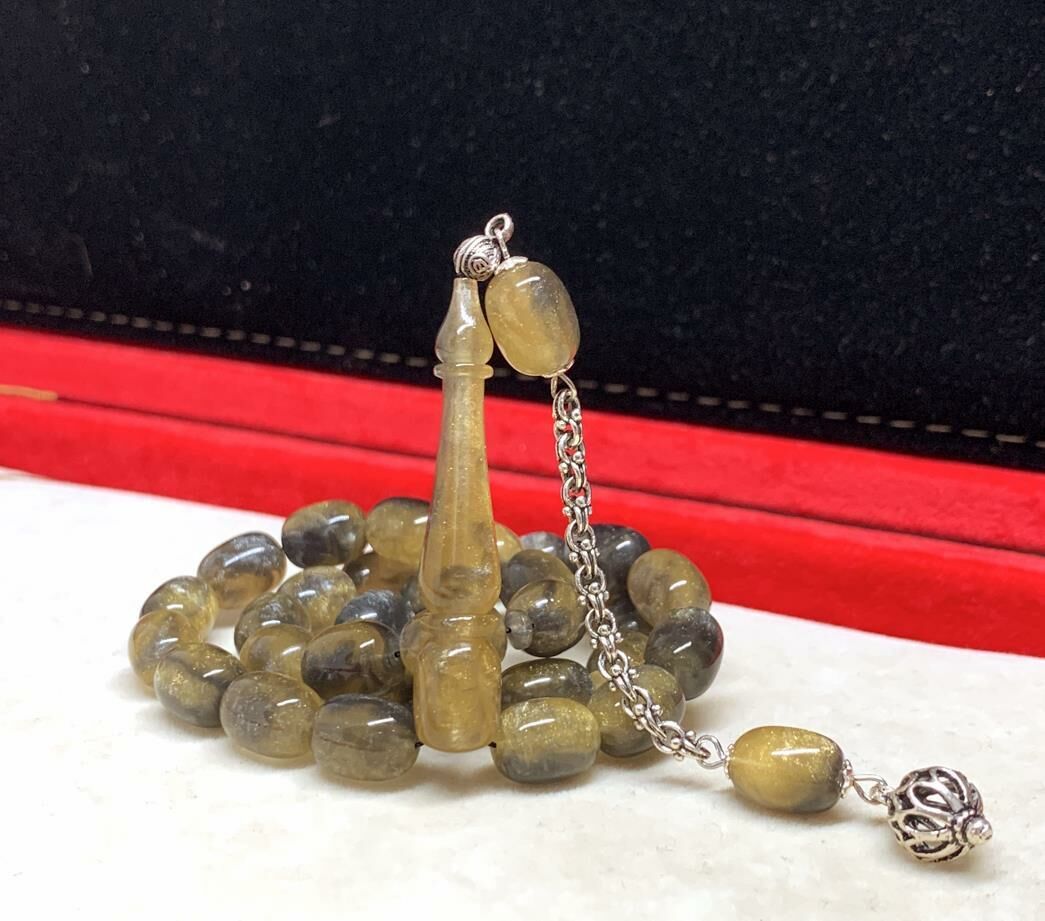 SARI GRİ COLORİST SIKMA KEHRİBAR TESBİH