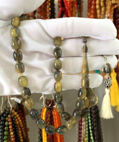 SARI GRİ COLORİST SIKMA KEHRİBAR TESBİH