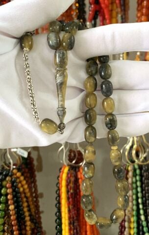 SARI GRİ COLORİST SIKMA KEHRİBAR TESBİH