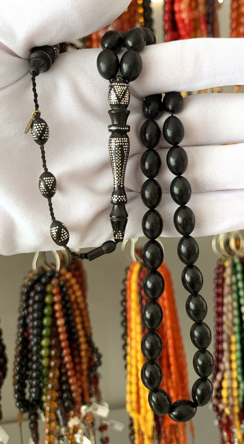 GÜMÜŞ NAKAŞLI İMAMELİ ABANOZ TESBİH